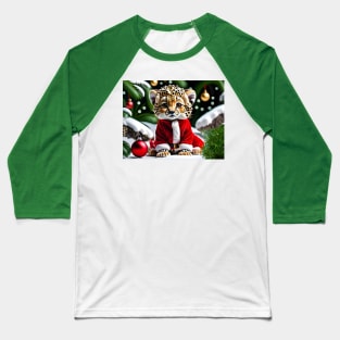 Santa Baby Cheetah Baseball T-Shirt